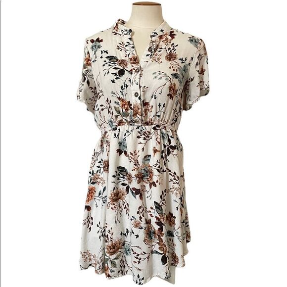 BOHME Short Sleeve Floral Dress Size Small - Picture 1 of 10